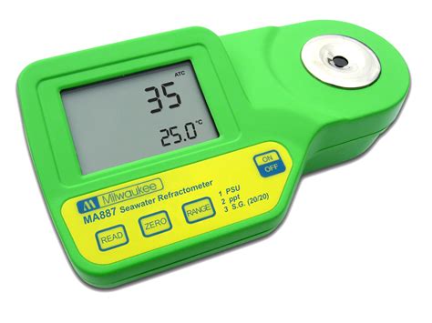 refractometer led|Milwaukee MA887 Digital Salinity Refractometer.